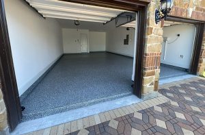 garage floor after being coated